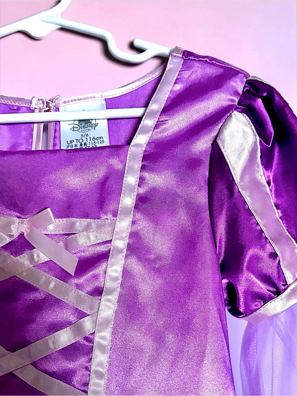 NWT Disney Store Rapunzel Princess Costume Dress Lavender Satin Girls Size 5/6